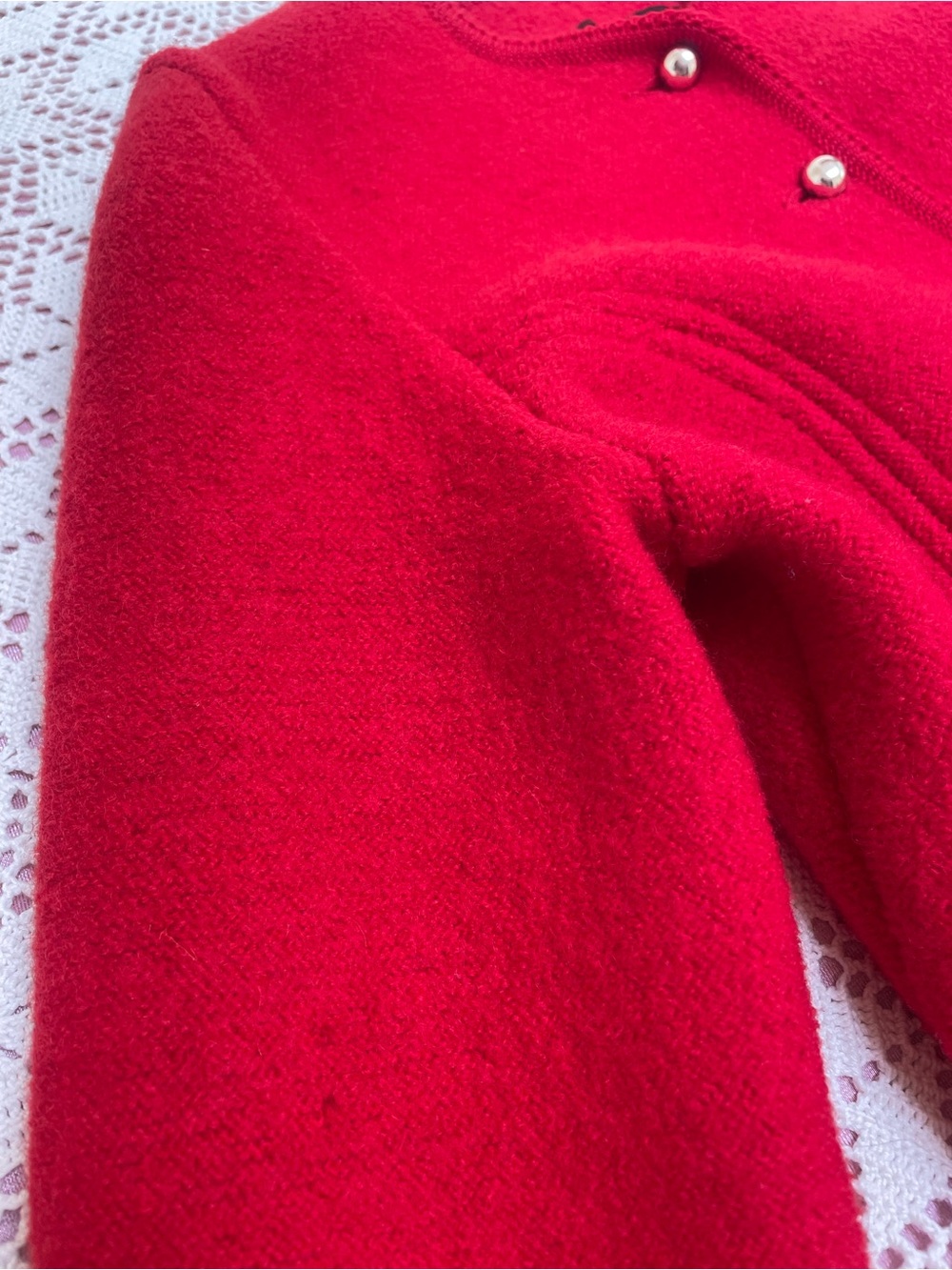 Geiger 100% Wool Hunting Red Cardigan small - Picture 9 of 9